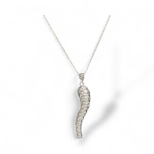 Silver Serpent Pendant Necklace Sleek Statement